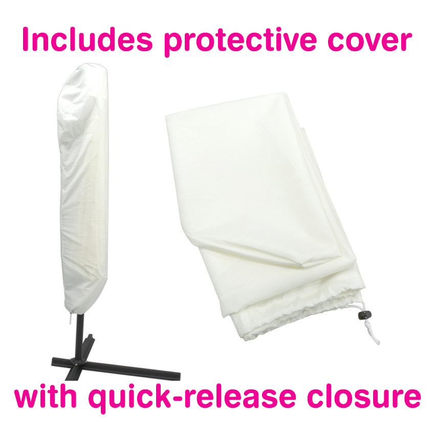 Elegant Udendørs Parasol med LED og Solcellepanel - Vælg mellem 300 cm eller 350 cm