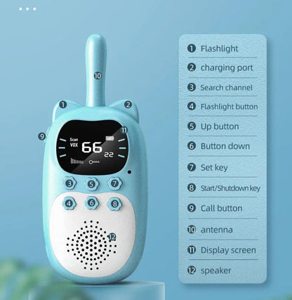 Genopladeligt Walkie Talkie Sæt til Børn
