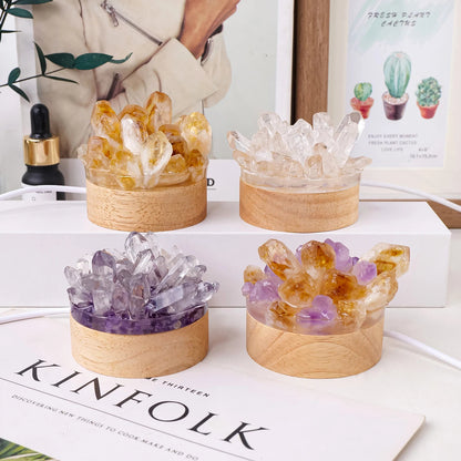 Naturlig Ametyst Krystallampe til Boligindretning