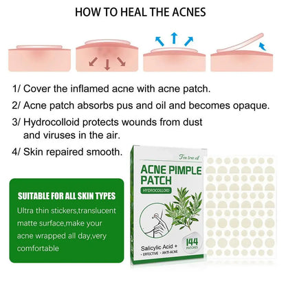 144 stk. Akne Pimple Patches med Salicylsyre