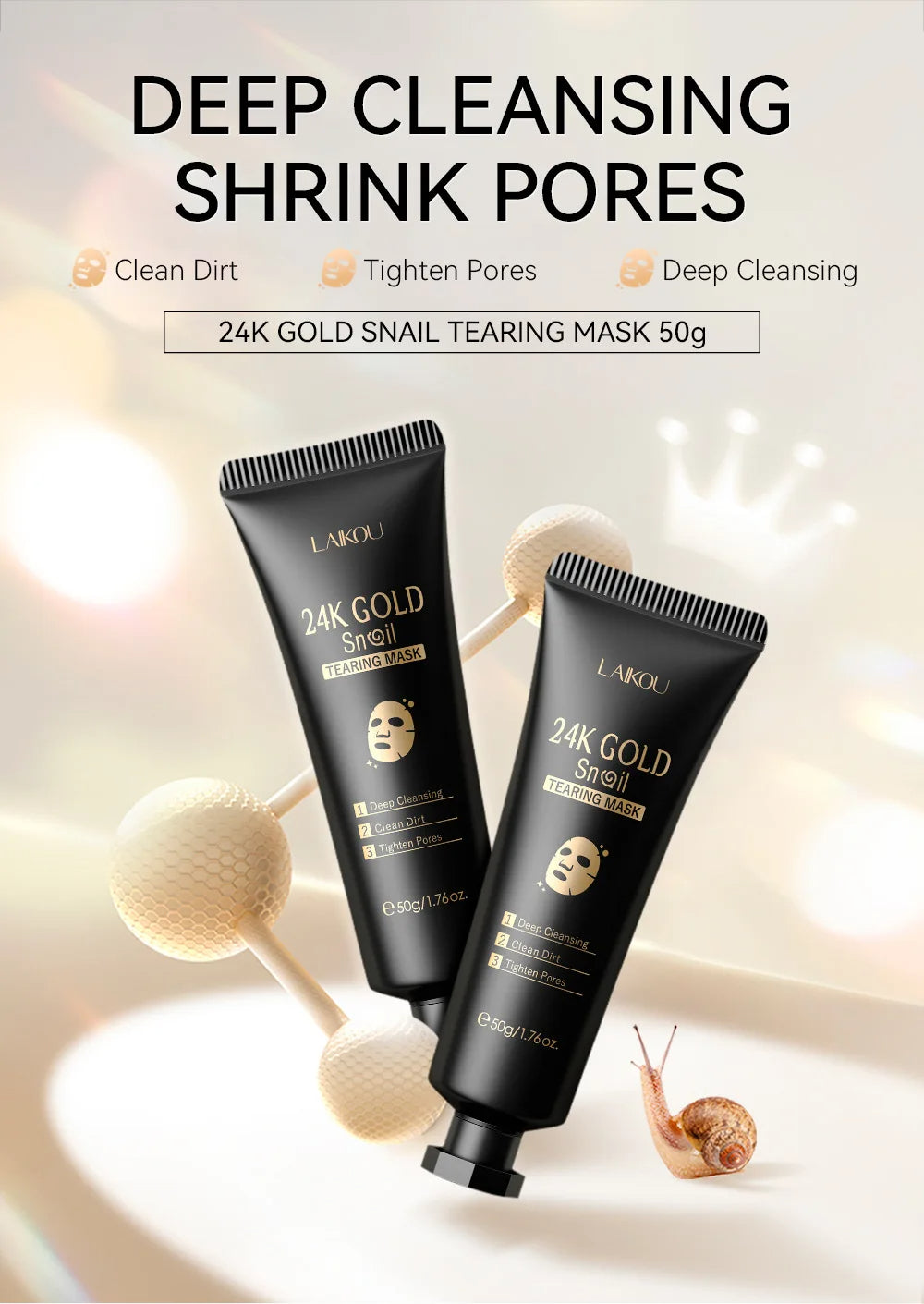 24K Guld eller Sakura Peel Off Ansigtsmaske