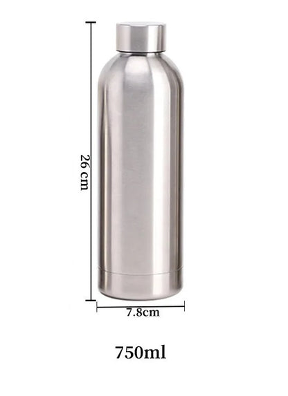 Vandflaske i Rustfrit Stål til Sport og Rejser - 500, 750, 1000ml