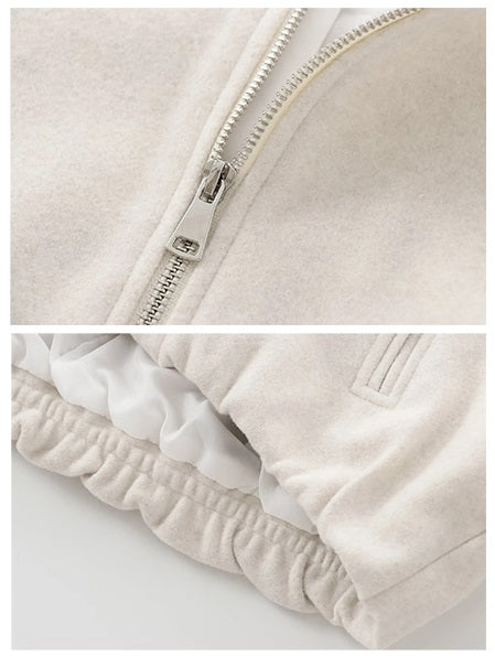 Kort Dame Bomberjakke med Lynlås