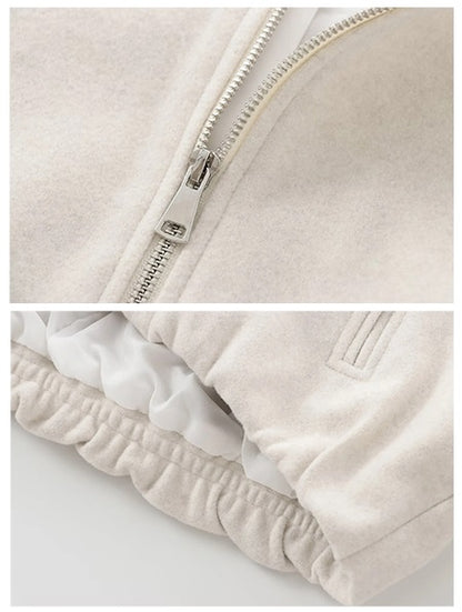 Kort Dame Bomberjakke med Lynlås