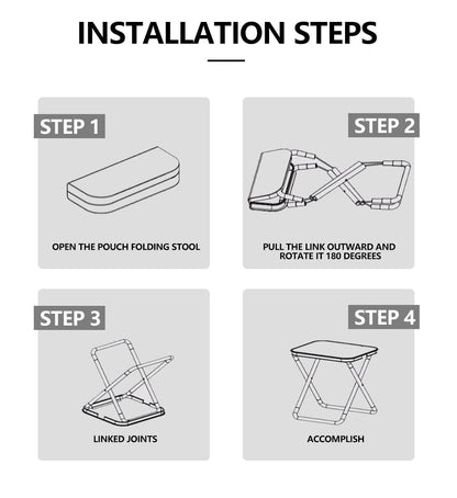 Sammenklappelig Campingskammel med Opbevaringslomme