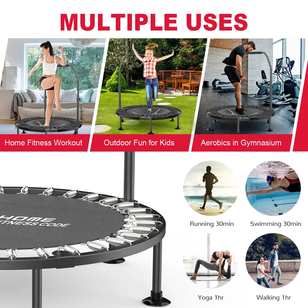 Foldbar Mini Trampolin med Håndtag – Indendørs & Udendørs