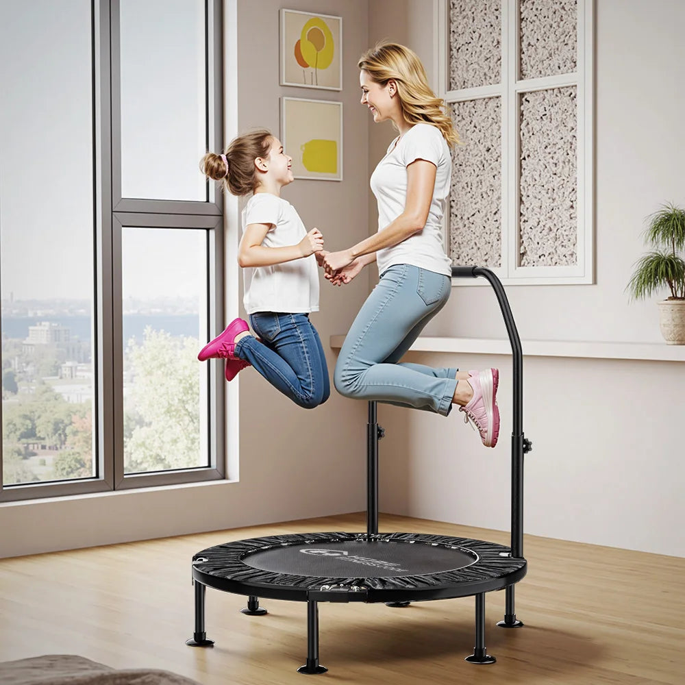 Foldbar Mini Trampolin med Håndtag – Indendørs & Udendørs