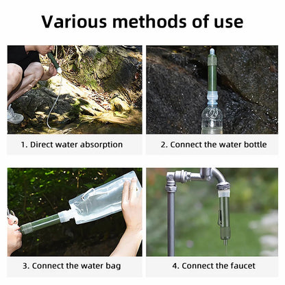 Bærbar Camping Vandfilter Strå
