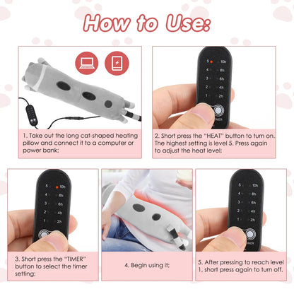USB-opvarmet Katteplyspude til Menstruationssmerter