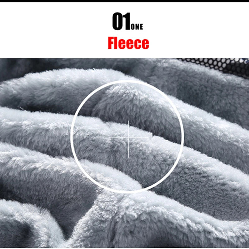 Herre Tyk Fleece Vinterjakke med Hætte