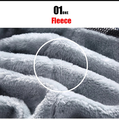 Herre Tyk Fleece Vinterjakke med Hætte