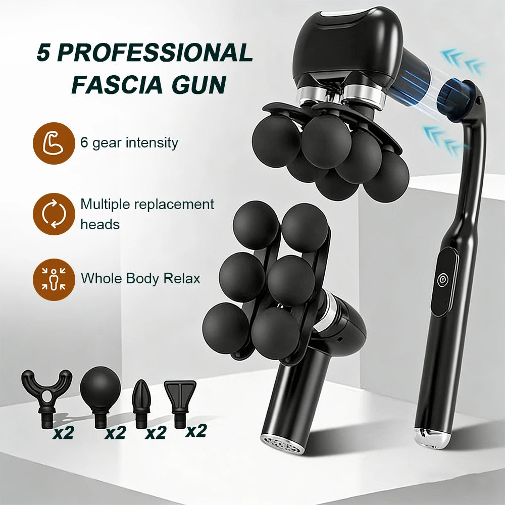 Håndholdt Fascia Massagepistol med 6 Hoveder
