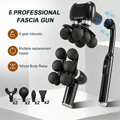 Håndholdt Fascia Massagepistol med 6 Hoveder