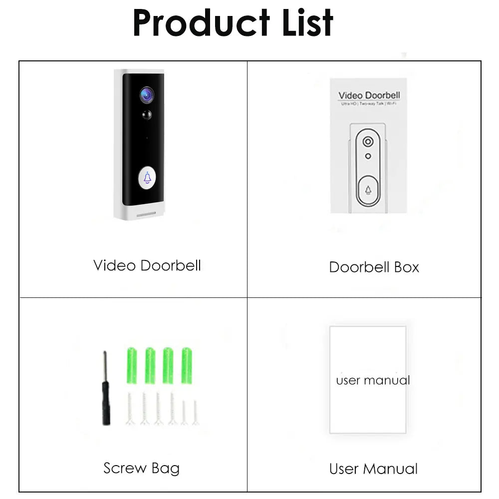 WiFi Dørklokke 1080P Smart Sikkerhedskamera