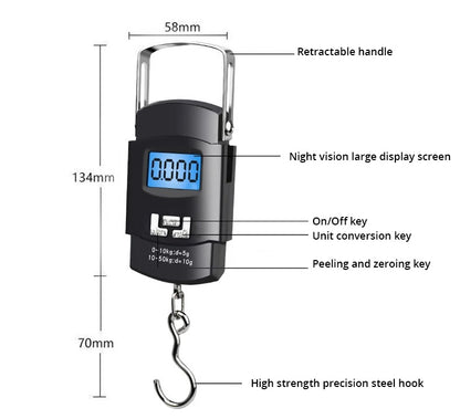 Håndholdt Digital Bagagevægt 50 kg med LCD