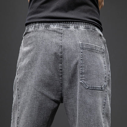 Herre Streetwear Cargo Jeans Sort og Blå