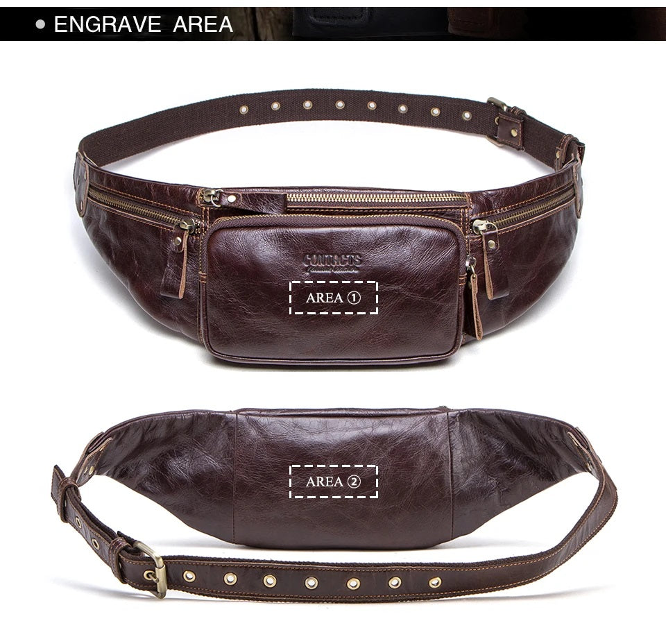 Ægte Læder Bæltetaske til Mænd
