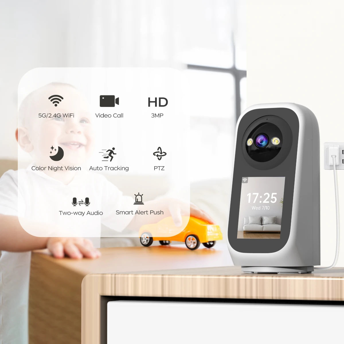 3MP HD WiFi Babymonitor Kamera