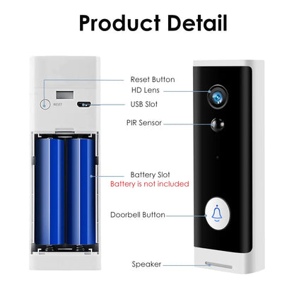 WiFi Dørklokke 1080P Smart Sikkerhedskamera