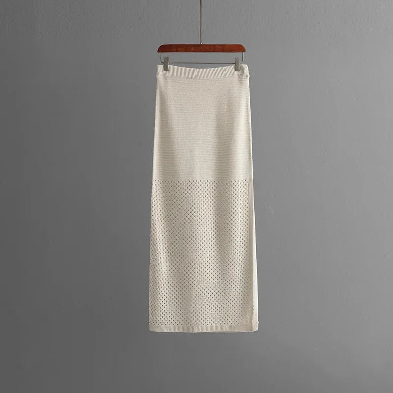 Dame Striktrøje og Nederdel Sæt