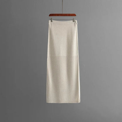 Dame Striktrøje og Nederdel Sæt