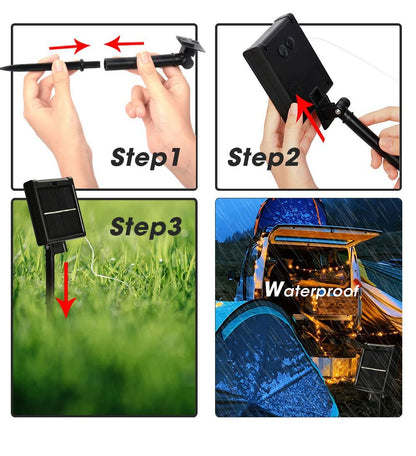 3m / 10m / 20m / 22m / 30m / 32m Vandtætte Solcelledrevne LED Lyskæder