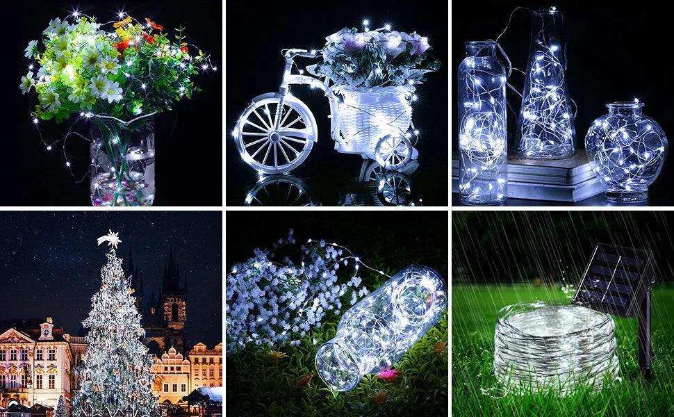 3m / 10m / 20m / 22m / 30m / 32m Vandtætte Solcelledrevne LED Lyskæder