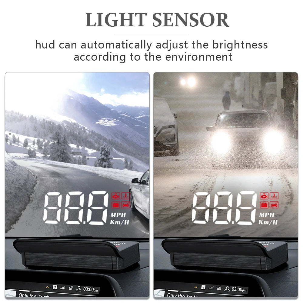 Digital Bil Hastighedometer HUD Display