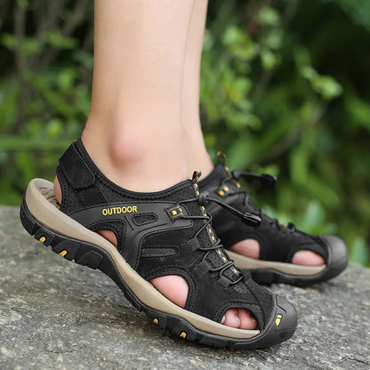 Udendørs Sandaler i Ægte Læder til Mænd