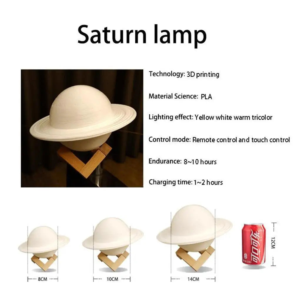 3D Saturn Natlampe