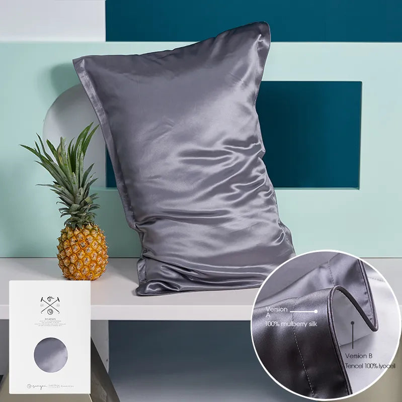 100% Naturlig Mulberry Silke Pudebetræk - Forside i Ren Silke & Bagside i Åndbar Lyocell Fiber