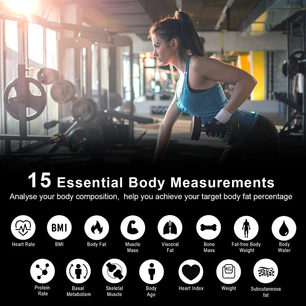 Bluetooth Kropsfedtvægt med BMI og Stort Display