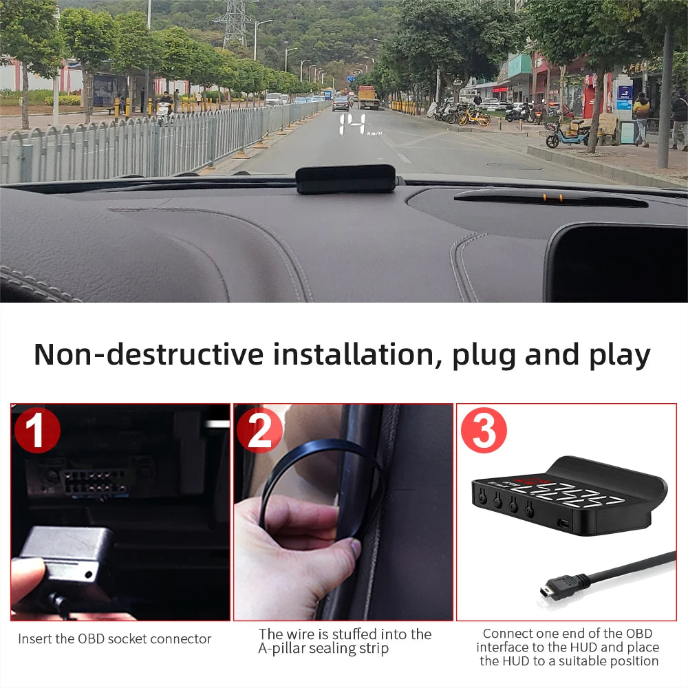 Digital Bil Hastighedometer HUD Display