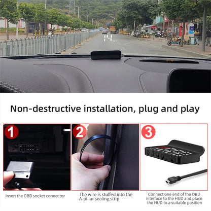 Digital Bil Hastighedometer HUD Display