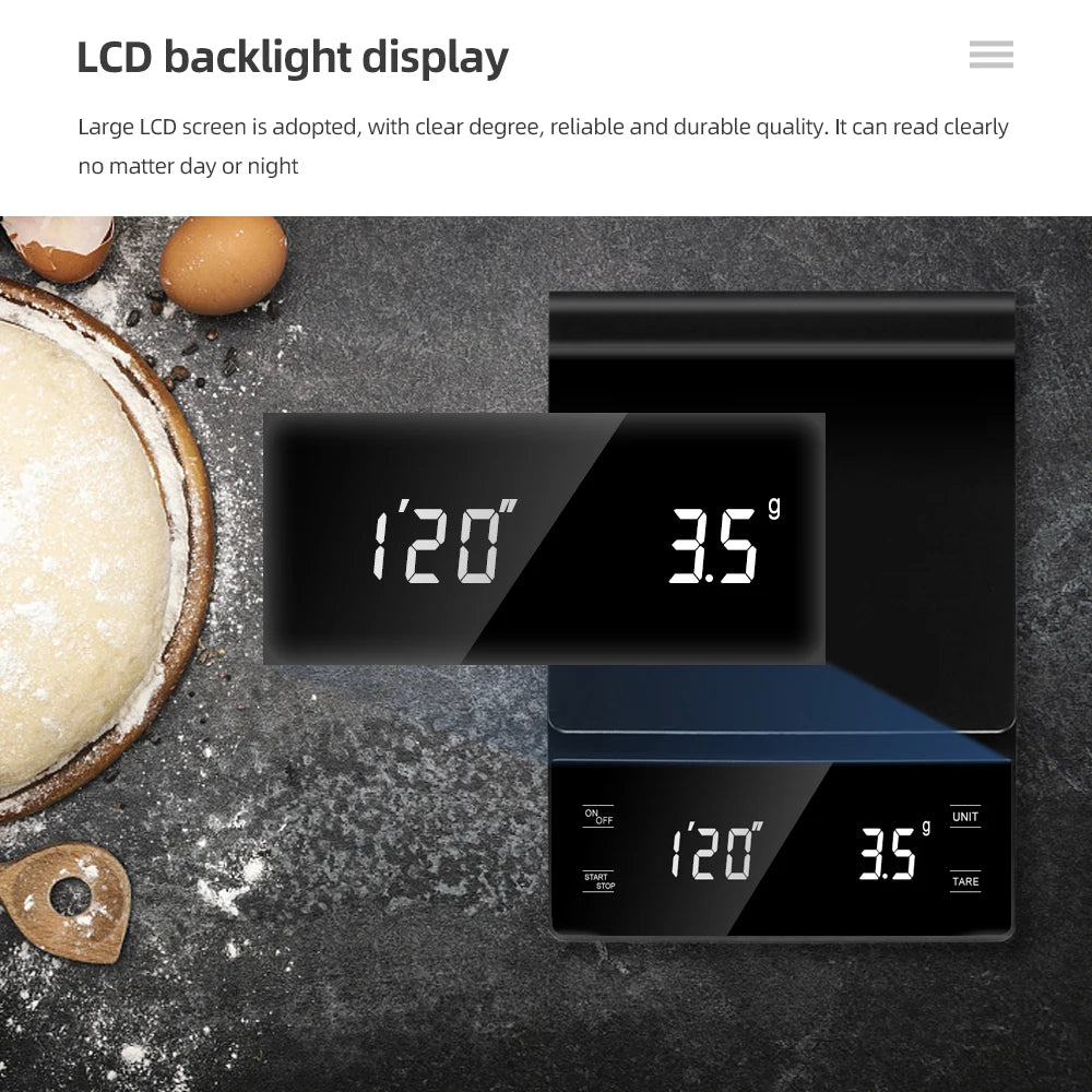 Digital Kaffevægt med Timer og LCD