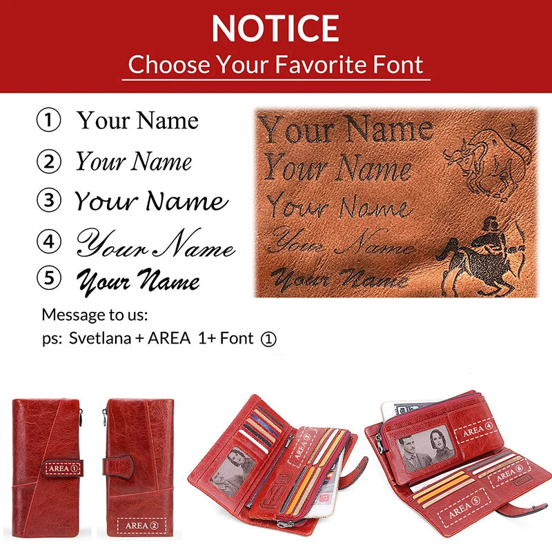 Lang Læderpung med Kortlommer og Møntpung