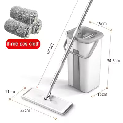Rengøringssæt med Fladmoppe og Spand