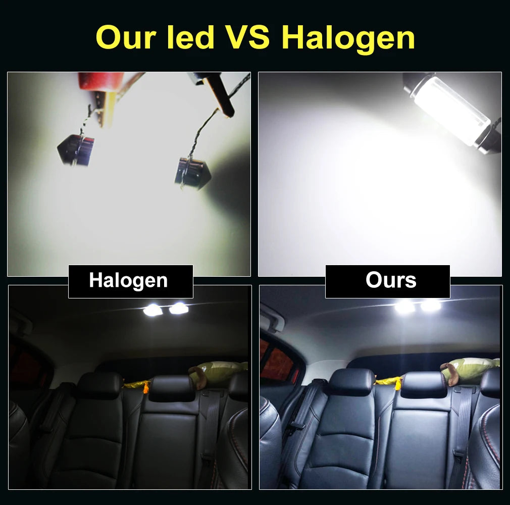 10 stk. LED Loftlys og Nummerpladelys til Bil