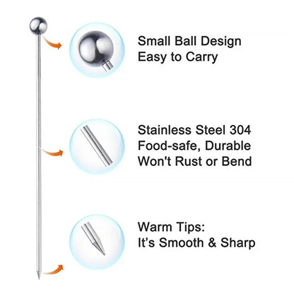 12 stk. Cocktailpinde i Rustfrit Stål til Drikke