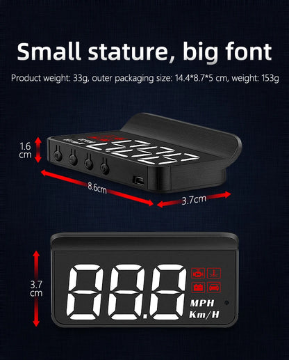 Digital Bil Hastighedometer HUD Display