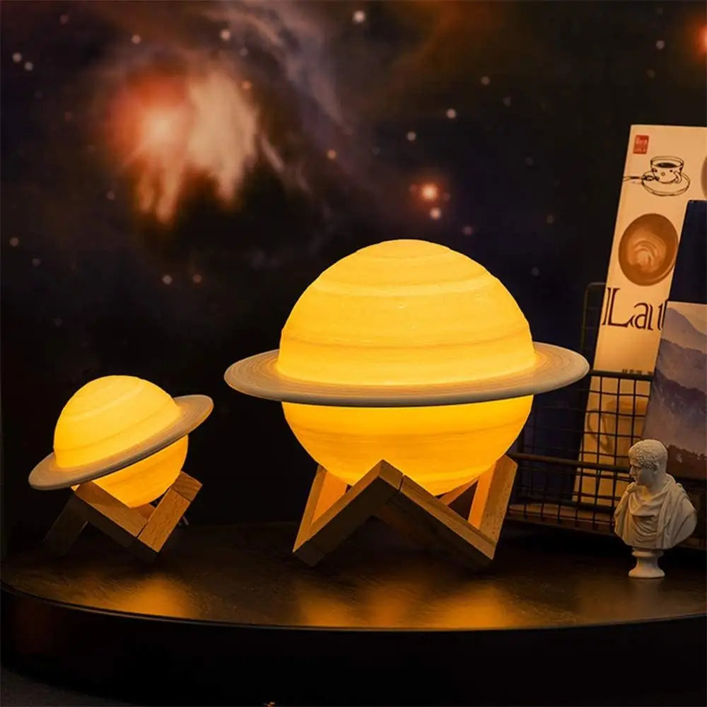 3D Saturn Natlampe