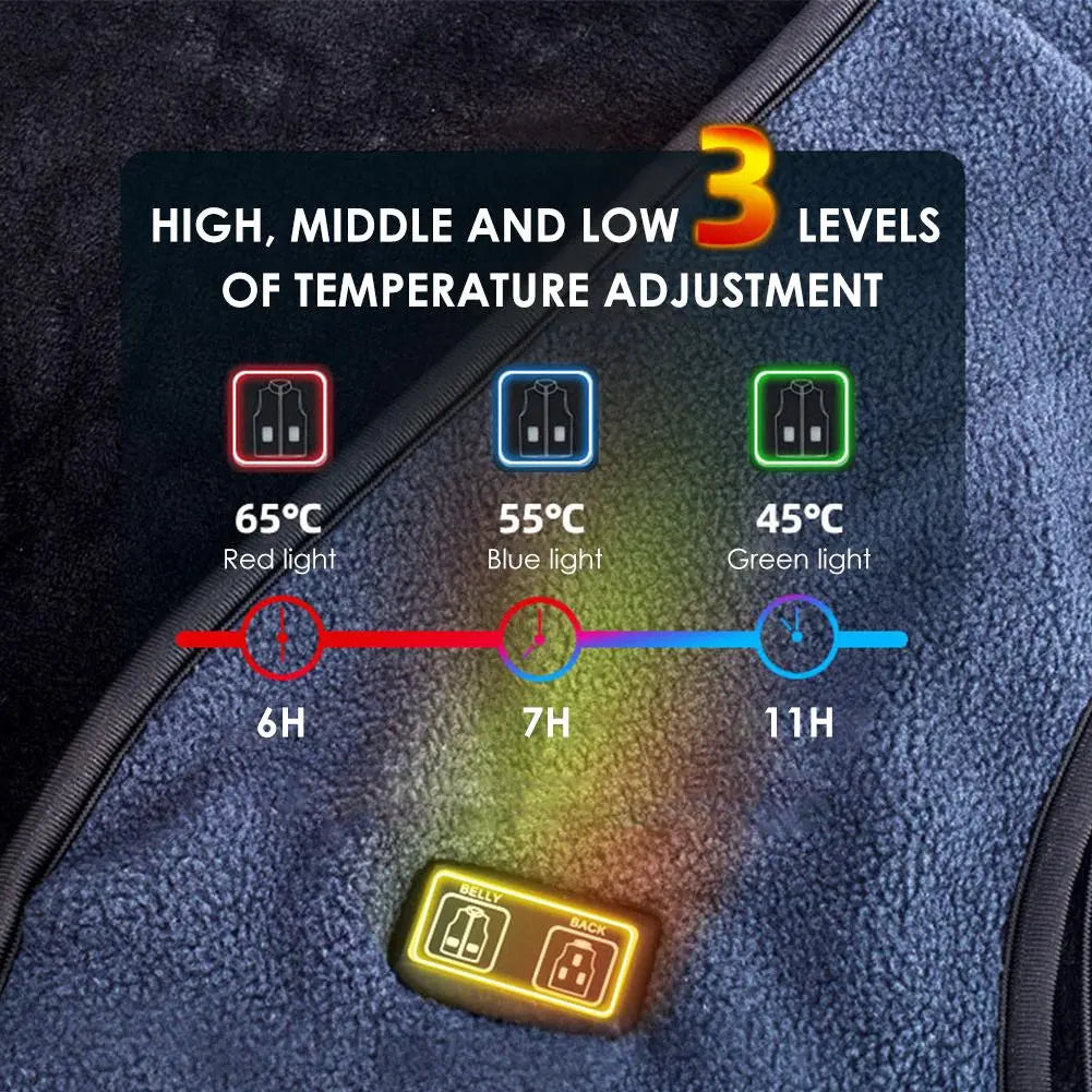 USB-Opvarmet Vest med 3-Trins Justerbar Temperatur