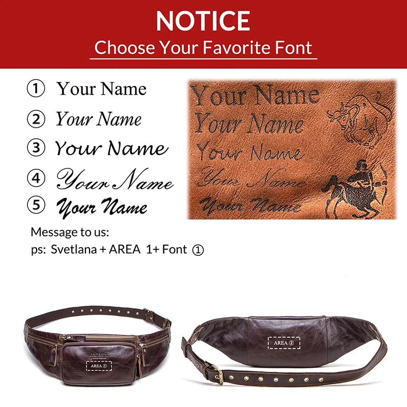 Ægte Læder Bæltetaske til Mænd