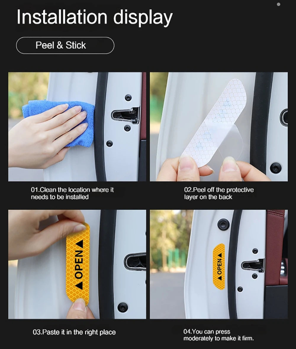 4 stk. Refleksklistermærker til Bildøren