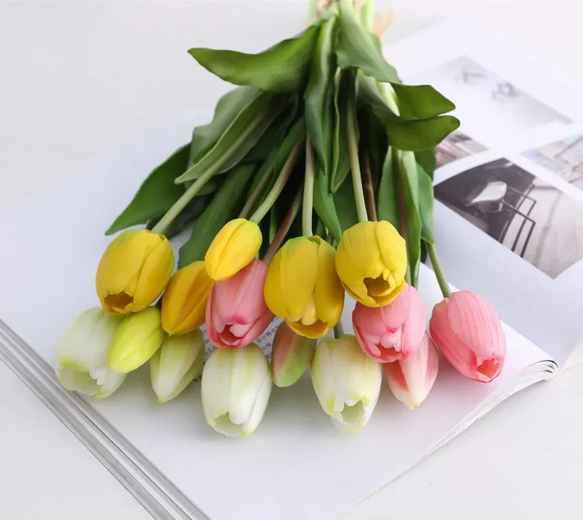 5 stk. Kunstige Tulipanblomster til Hjemmeindretning