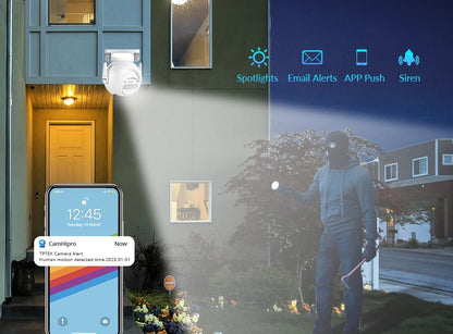 8MP 4K WiFi PTZ Sikkerhedskamera med Dobbelt Linse