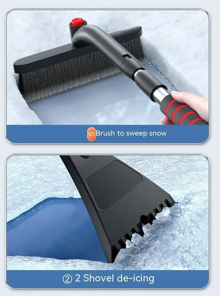 Udtrækkelig Sneskovl og Børste til Bilen