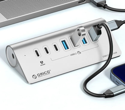 USB C Hub med PD60W Opladning og Flere Porte