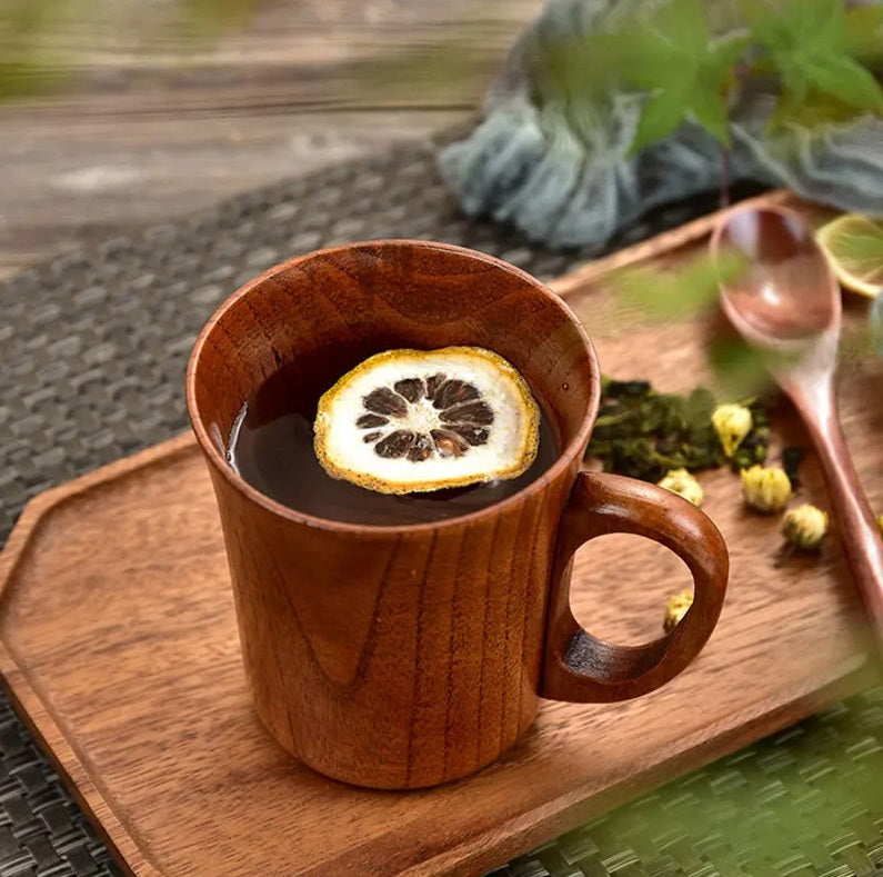 Håndlavet Trækrus – Kaffe, Te, Øl