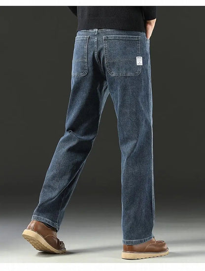 Herre Jeans med Løs Pasform Stretch og Lige Ben